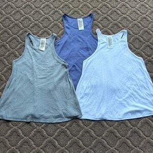 3 Free People Flowy Racerback Ribbed Tank Tops